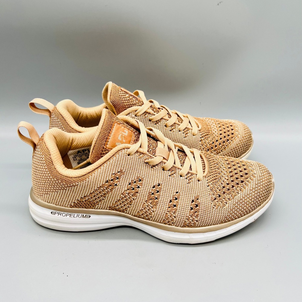 APL Shoes Women 6.5 Rose Gold Knit TechLoom Pro Running Athletic Sneaker Comfort